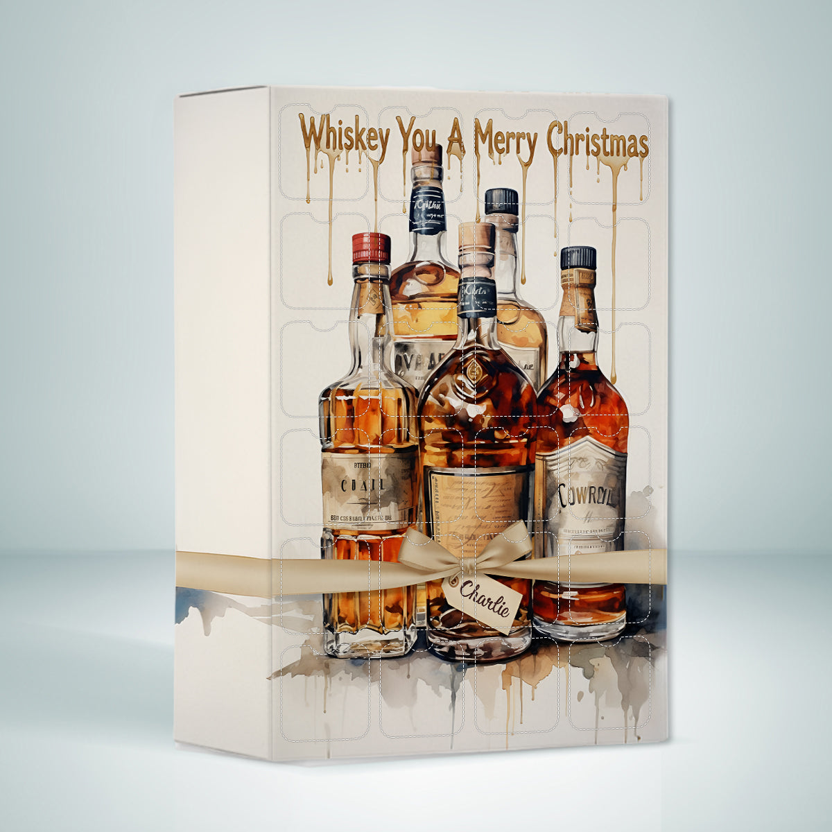 Whiskey Christmas Gift - Personalized Whisky Advent Calendar With Ornaments