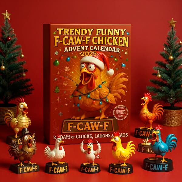 Trendy Funny F-Caw-F Chicken Advent Calendar 2025