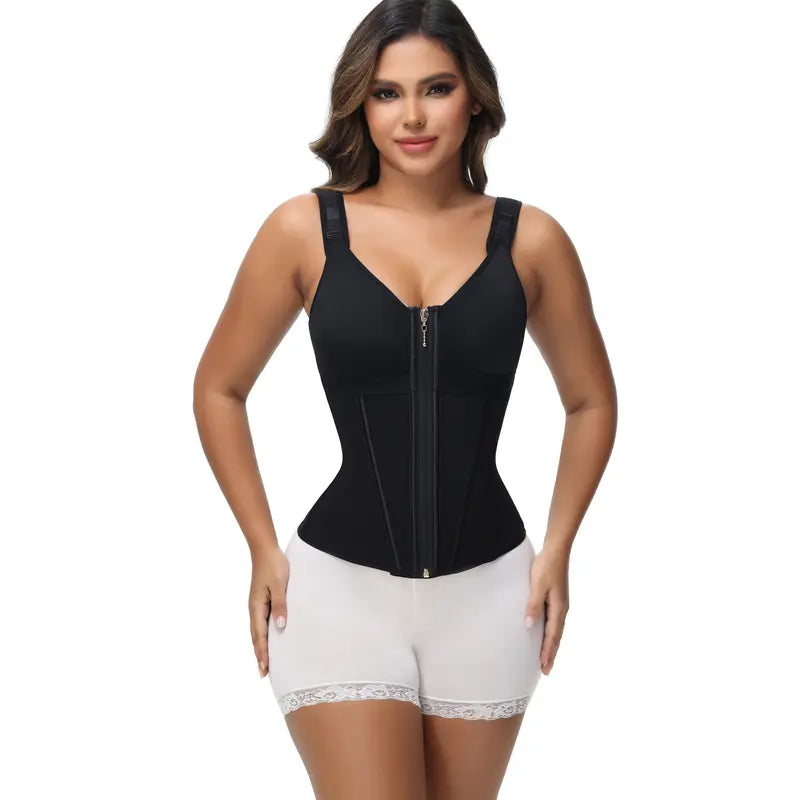 Waist Shapewear for Women with Bra Tummy Control Girdle Workout Shapewear with Adjustable Shoulder Strap