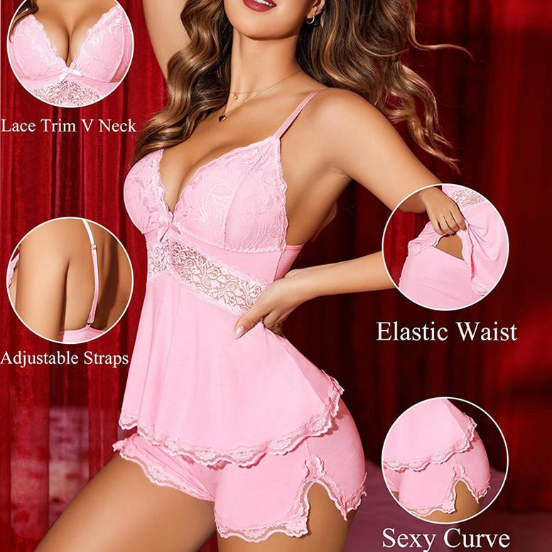 Lace Nightwear Pajamas Lounge Sets