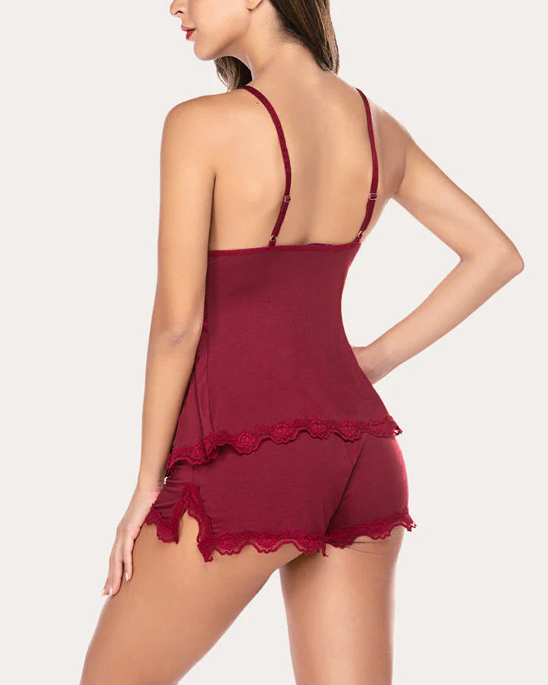 Lace Nightwear Pajamas Lounge Sets