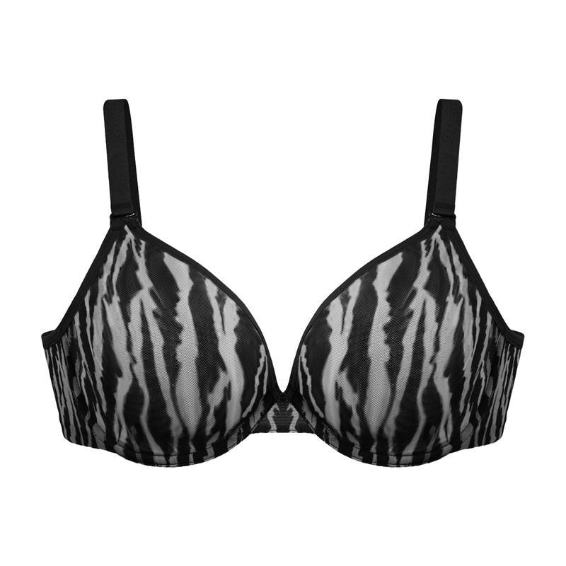 Zebra Wild Breathable Unlined Plus Size Soft Women Bra