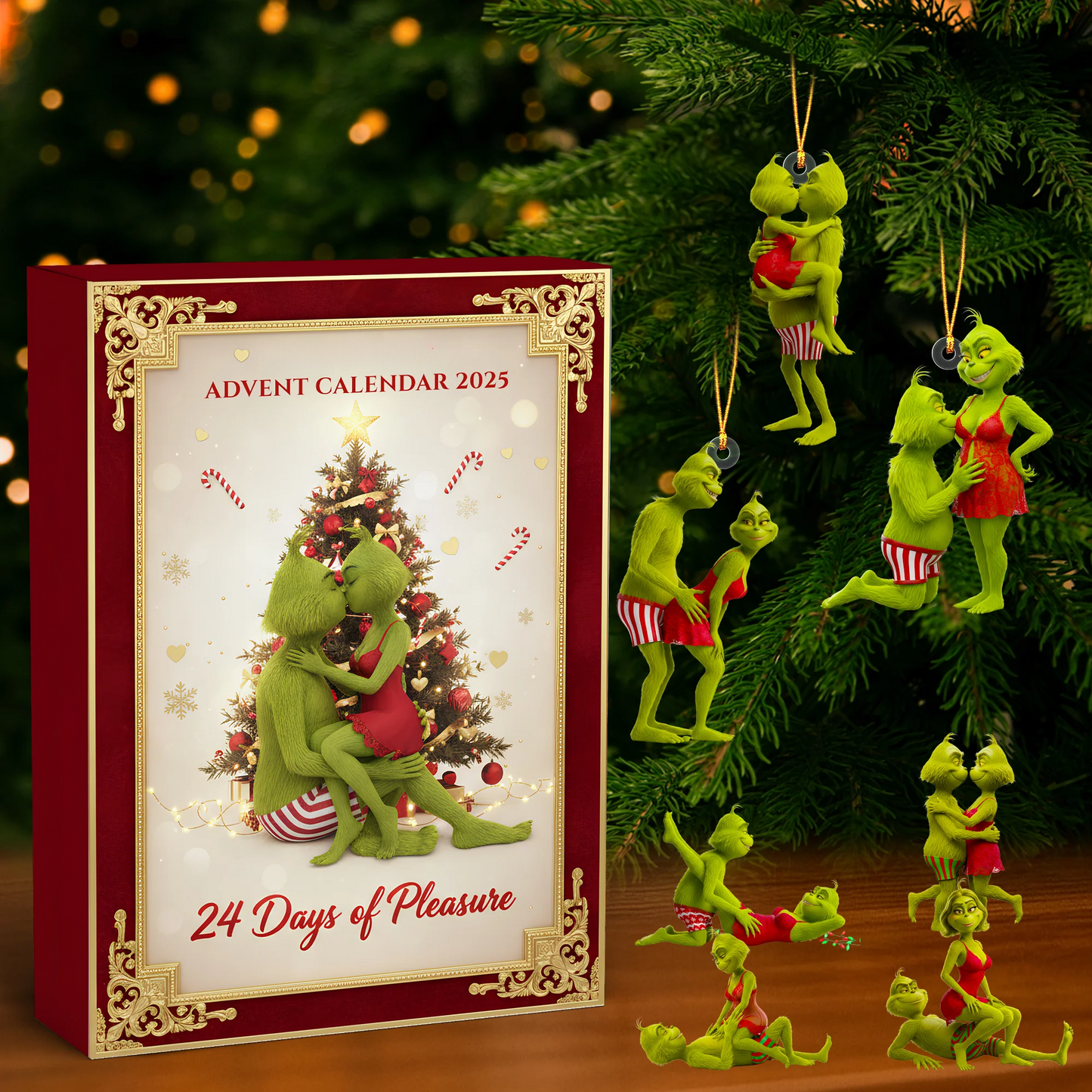 🎄 Naughty Grinch Couple Christmas Advent Calendar - The Perfect Gift for Couples 💚
