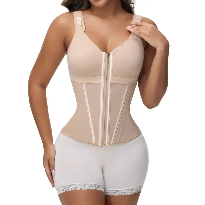 Waist Shapewear for Women with Bra Tummy Control Girdle Workout Shapewear with Adjustable Shoulder Strap