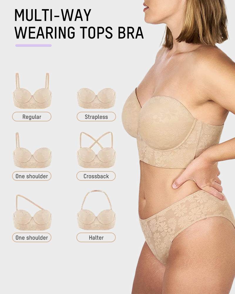 Smooth Lace Longline Strapless Underwire Bra