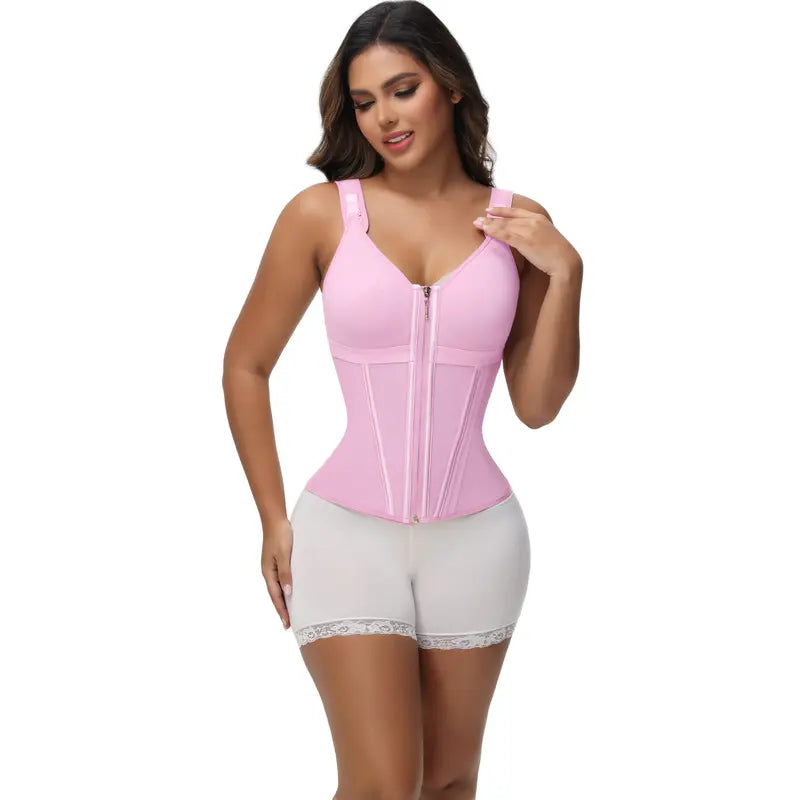Waist Shapewear for Women with Bra Tummy Control Girdle Workout Shapewear with Adjustable Shoulder Strap
