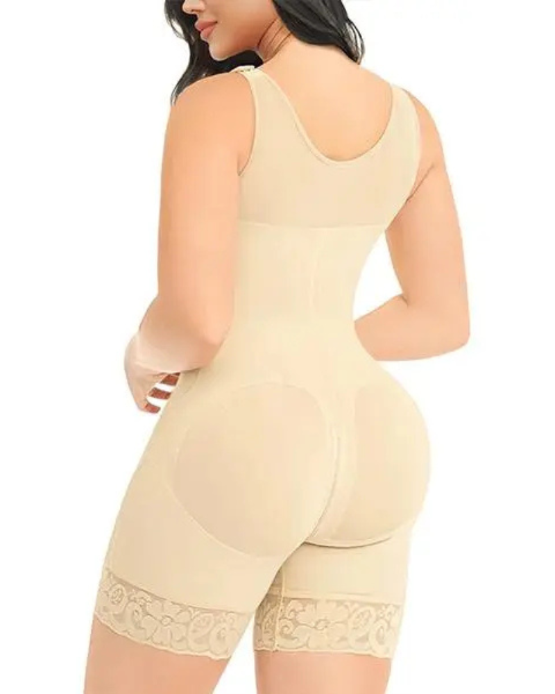 Plus Size Tummy Control Full Shapewear Butt Lifter with Zipper Crotch