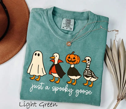 Just A Spooky Goose Shirt Funny Halloween Goose Tee