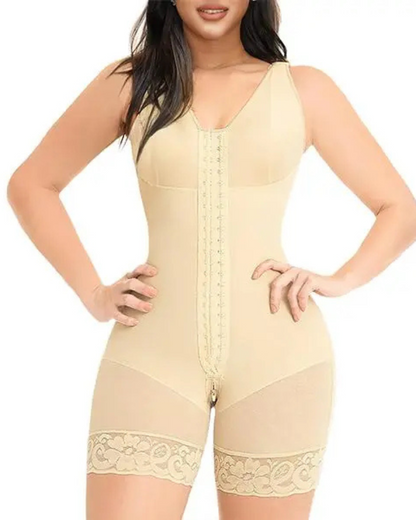 Plus Size Tummy Control Full Shapewear Butt Lifter with Zipper Crotch