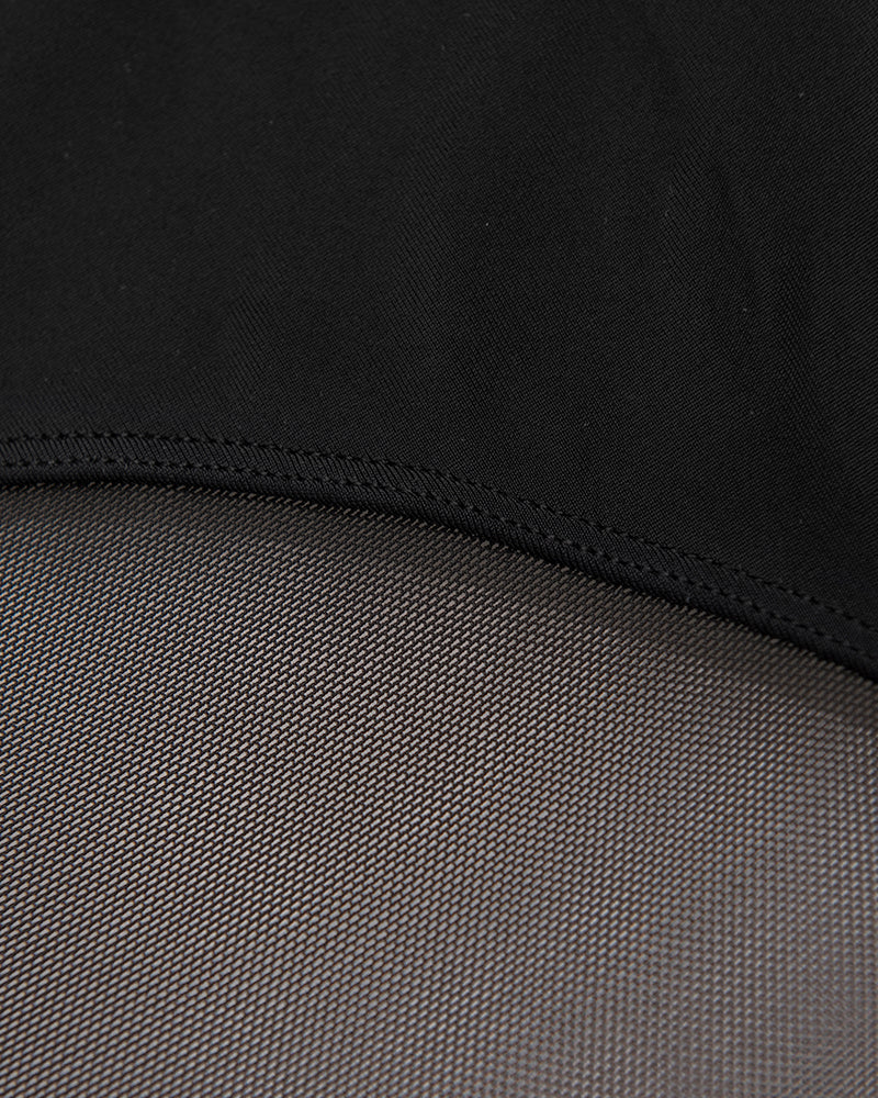 Mesh Deep V Halter One Piece Swimsuit