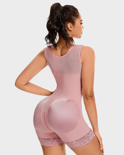 Plus Size Tummy Control Full Shapewear Butt Lifter with Zipper Crotch