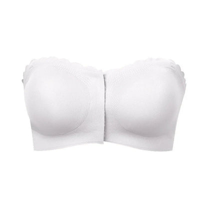 Wavy Trim Seamless Tube Top Bralette