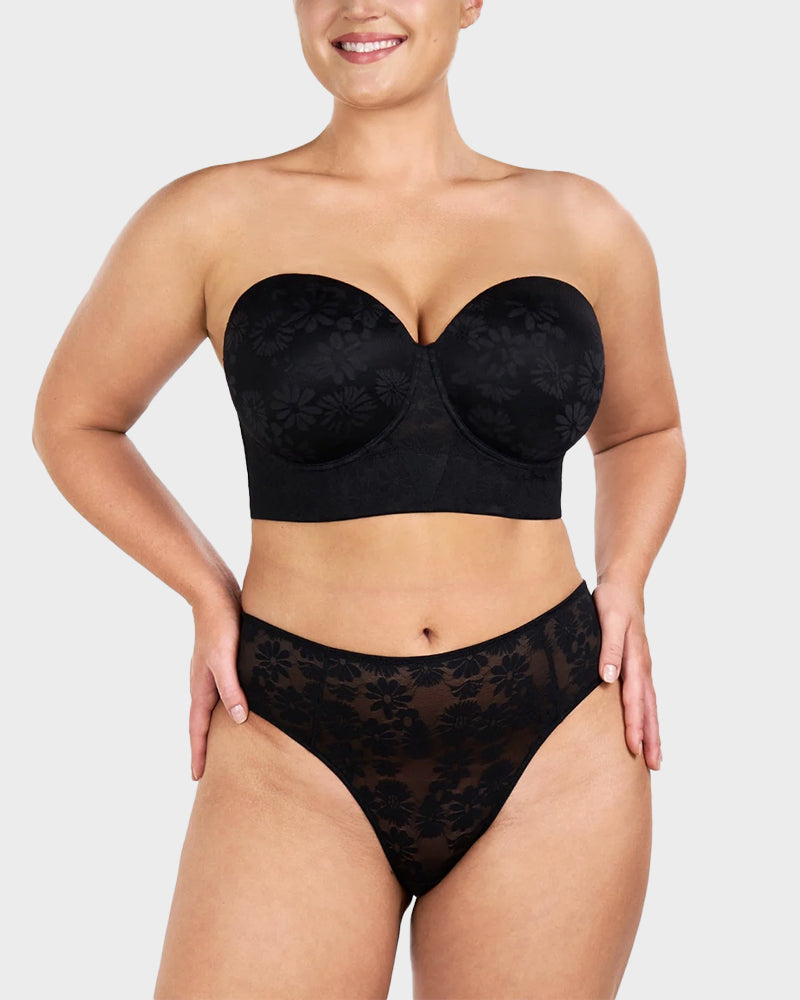 Smooth Lace Longline Strapless Underwire Bra